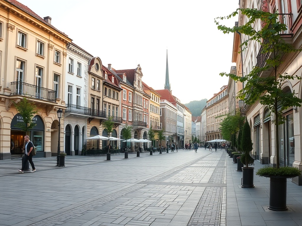 Mapa infrastruktury Wałcza z zaznaczonymi kluczowymi punktami usługowymi