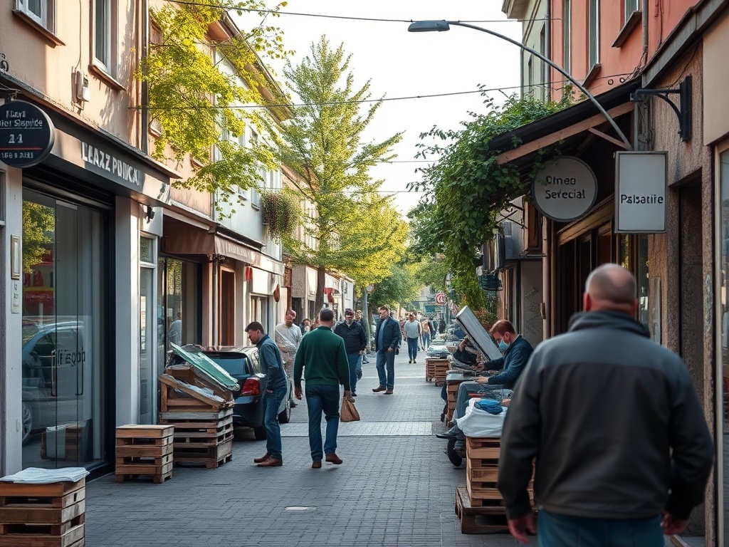 Grafika prezentująca mapę z zaznaczonym Wałczem i ikonami symbolizującymi inwestycje z Funduszy Europejskich
